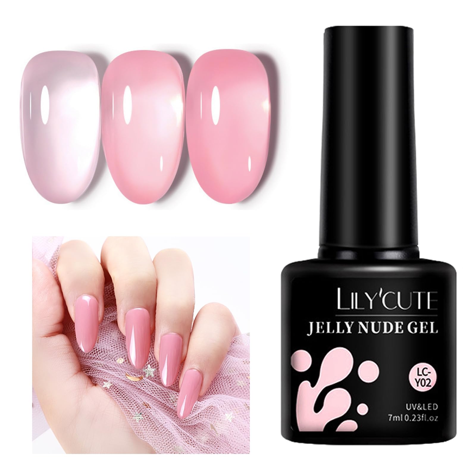 Jelly Gel BANKTMil Polish - Pink Gel Polish - 7ml Nude Pale Pink BANKTMil Polish - Milky Pink Gel Polish - Translucent Soak Off U V LED Gel BANKTMil Polish for BANKTMil Art DIY Home
