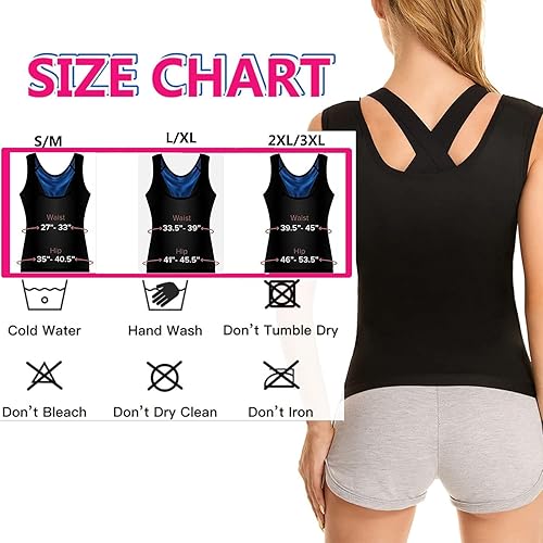 Miniatura 7 de Traje de sauna para mujer, camisa de sauna para pérdida de peso, traje de sudor, chaleco de entrenamiento de cintura, chaleco de fitness con