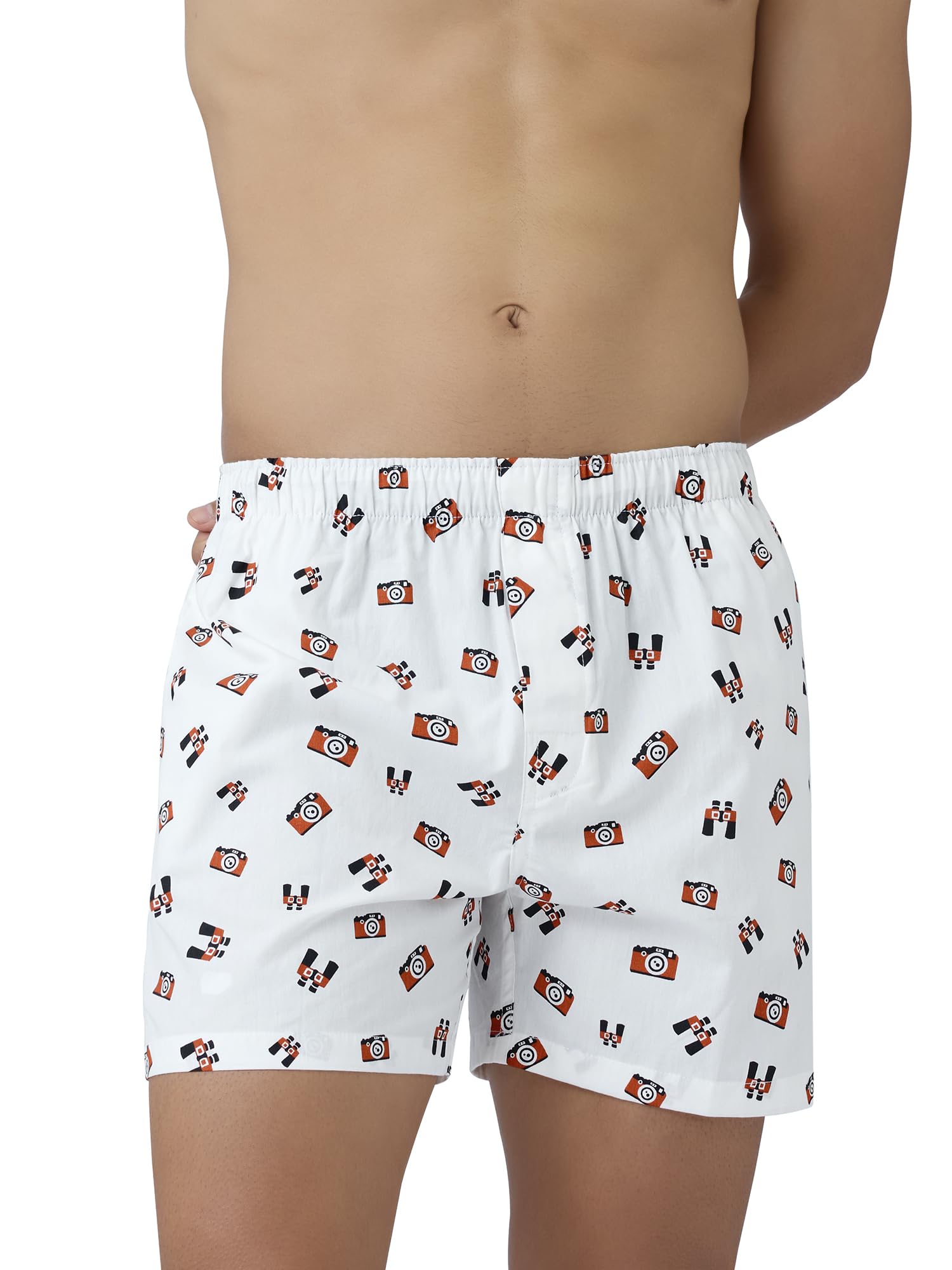 Men's Remix Regular Fit Cotton Printed Boxer with Dual Pocket & No Marks Waistband