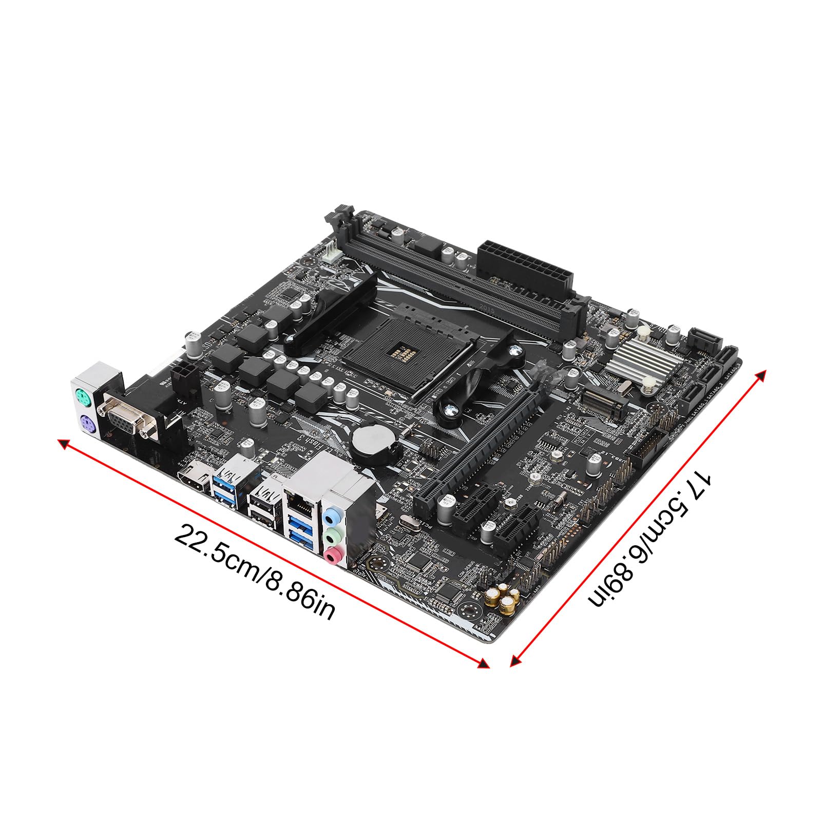 Denash Scheda Madre A320M-K AM4 DDR4 Scheda Madre del Computer Ryzen Athlon Supporto APU con M.2 NVMe 0/1/10 per PC Fai da Te