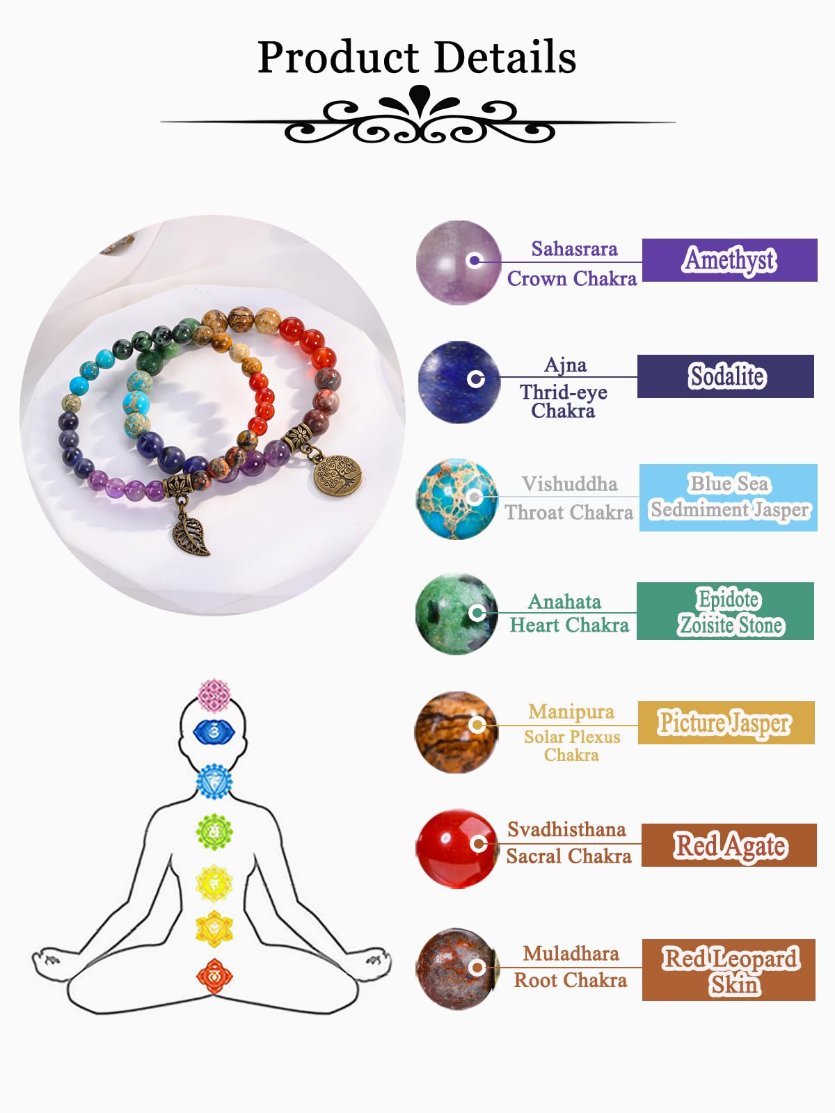 JSDDE - Soporte para incienso con árbol de cristal, 7 chakras, lote de quemador de incienso cascada de cerámica con pulsera de árbol de la vida, piedras naturales, quemador de reflujo, decoración de