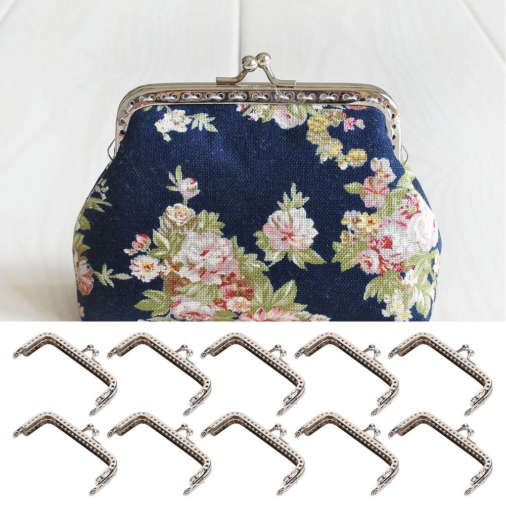 Clasp Purse, 10Pcs 8.5cm Kiss Clasp Purse Frame Square Metal Frame Clasp Lock Clip - Image 2