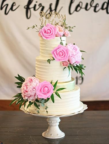 Miniatura 3 de INSUNSIX 100 rosas artificiales, 100 cabezas de flores falsas de color rosa a granel para ramos de boda, bolas de beso, despedidas de soltera,