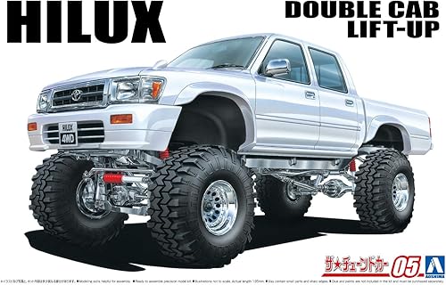 Miniatura 4 de Aoshima Toyota LN107 Hilux Pickup Double Cab Lift Up '94 124 Escala Modelo Kit