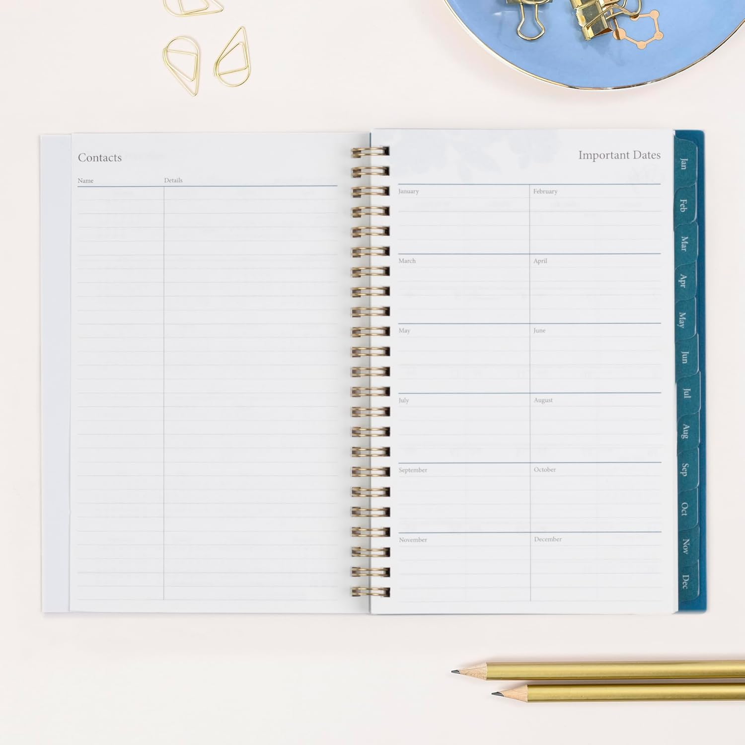 Blue Sky 2024 Weekly and Monthly Planner, January - December, 5" x 8", Frosted Cover, Wirebound, Bakah Blue (137260-24)