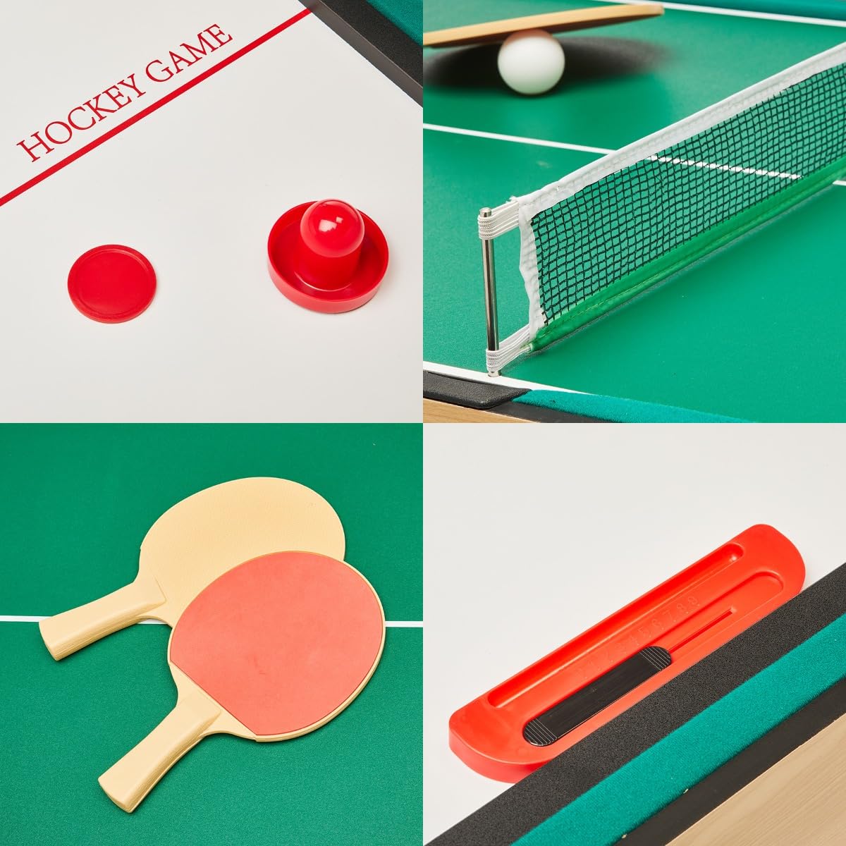 Kangui - 4-in-1-Multi-Spieltisch für die ganze Familie – Tischfußball – Billard – Ping Pong – Hockey
