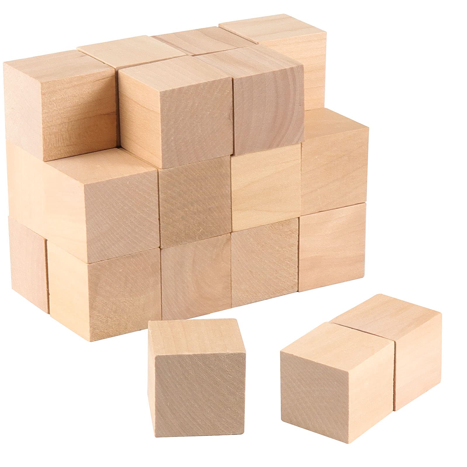 HOIGON 20 szt. 5 cm niedokończone drewniane bloki, odpowiednie puste drewniane kostki do dekoracji puzzli DIY