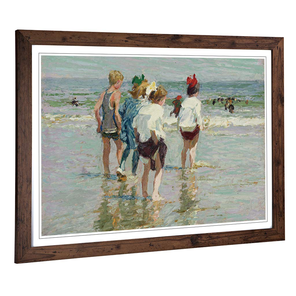 Big Box Art Framed Print of Edward Henry Potthast Summer Day Design | Wall Art Picture | Home Decor for Kitchen, Living Room, Bedroom, Hallway, Walnut, A2 / 24.5x18 Inch / 62x45cm
