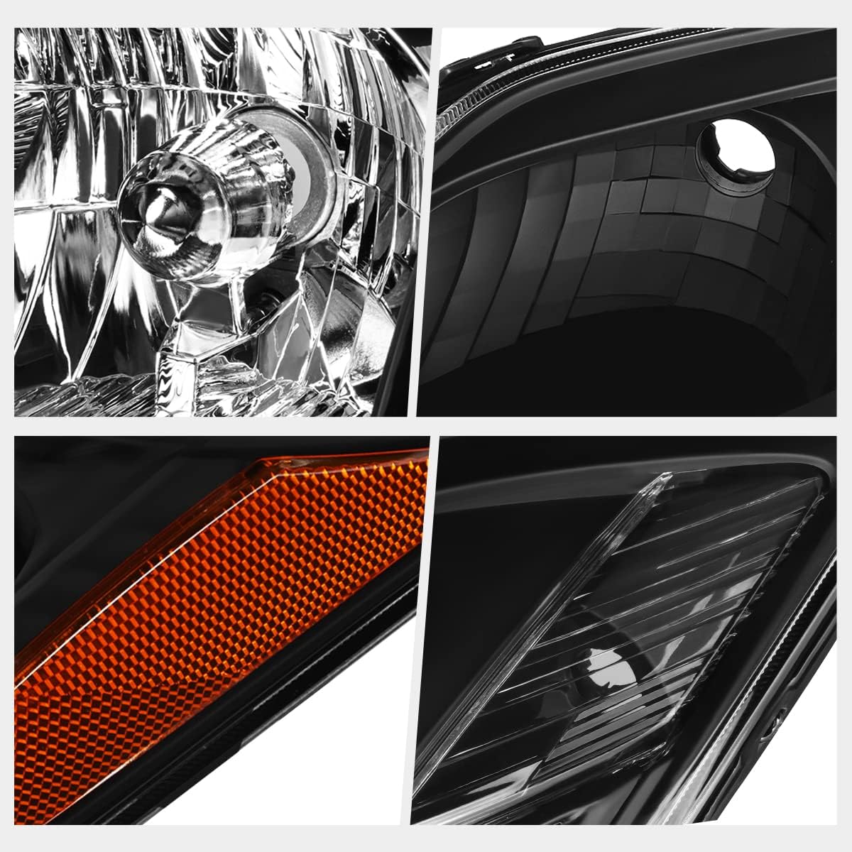 OE Style HID Xenon Headlight Assembly Compatible with 06-09 Toyota Prius,Black Housing/Amber Corner