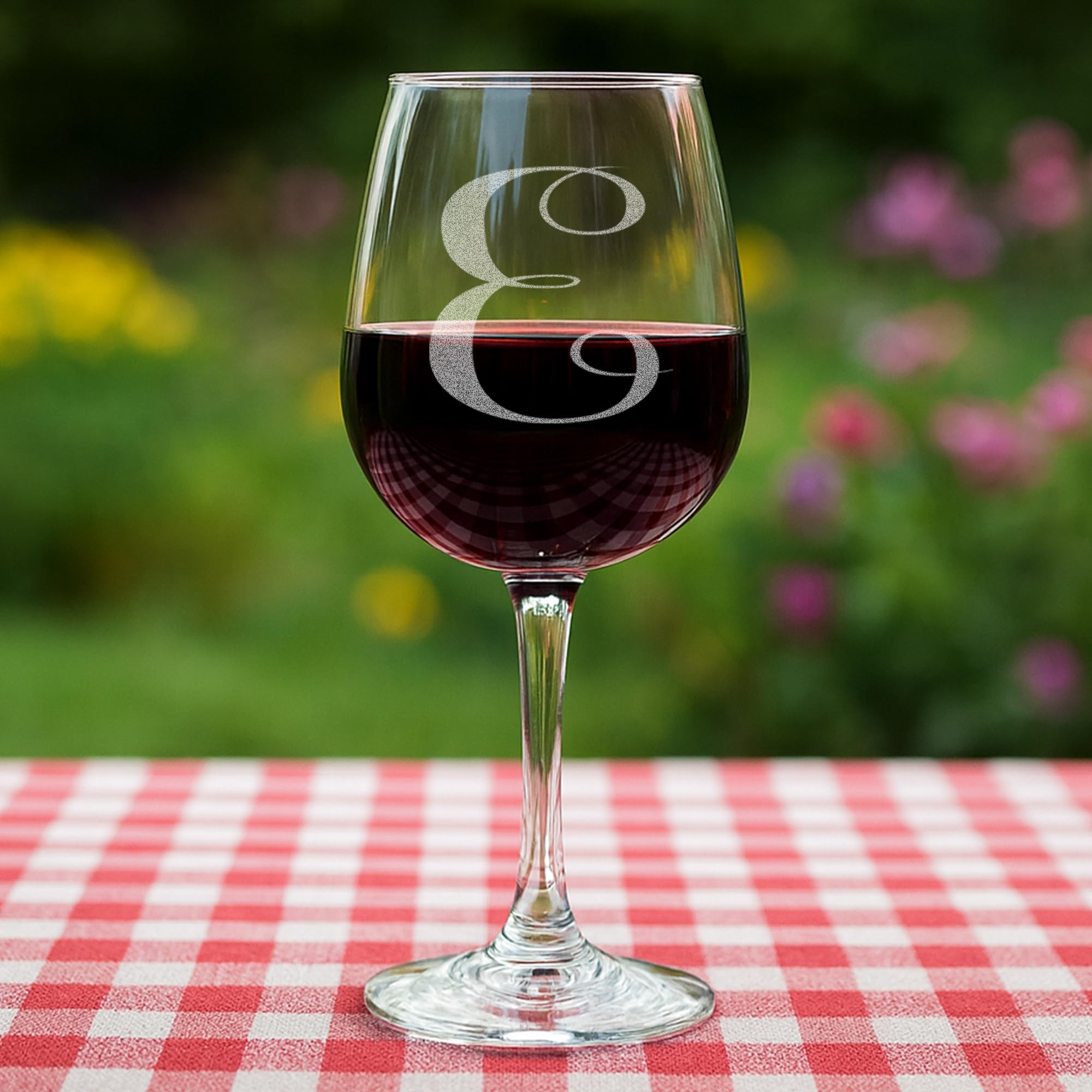Monogram 12,75 onza grabado Vino Cristal Vidrio elegante de alta calidad ideal para beber Rojo o blanco Vino en Rusa regalo ideal para cualquier occasion- especial de: en la Rox