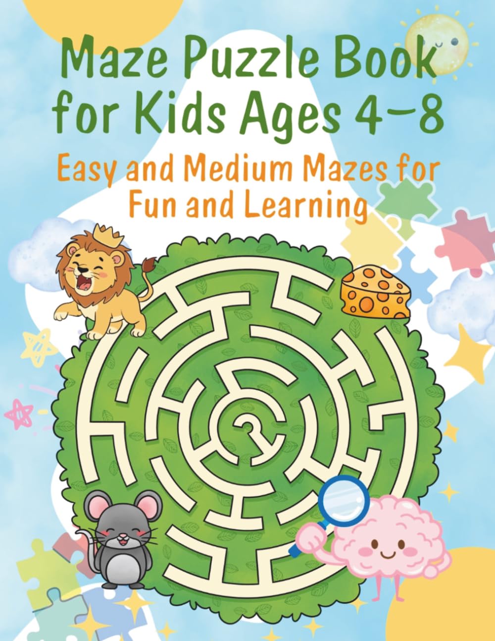 Maze Puzzle Book for Kids Ages 4–8: Easy and Medium Mazes for Fun and learning