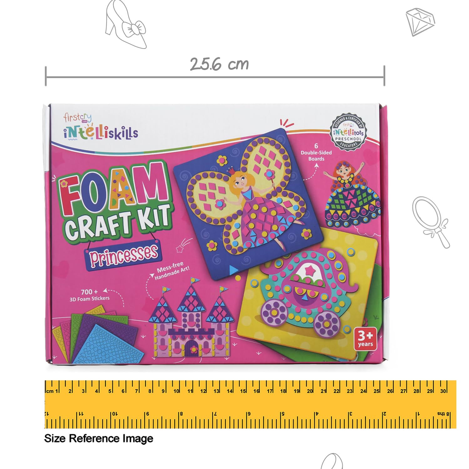 Intelliskills Premium Foam Craft Kit for Kids,DIY Felt Craft Kits Set for Fun & Creativity,Art & Craft Kit for Boys & Girls,Preschool Educational DIY Activity for 3-6 Years,BIS Certified,Birthday Gift (Princess) - Image 8 thumbnail