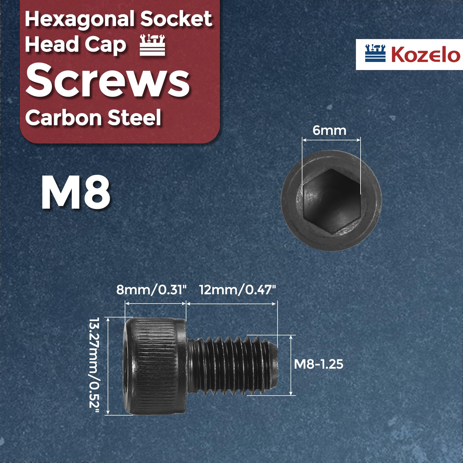 Kozelo 50pcs Socket Head Cap Screws - Image 2