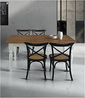 Spazio Casa Tavolo con Piede tornito in Legno e Piano Rovere - 160 x 85, Provenzale