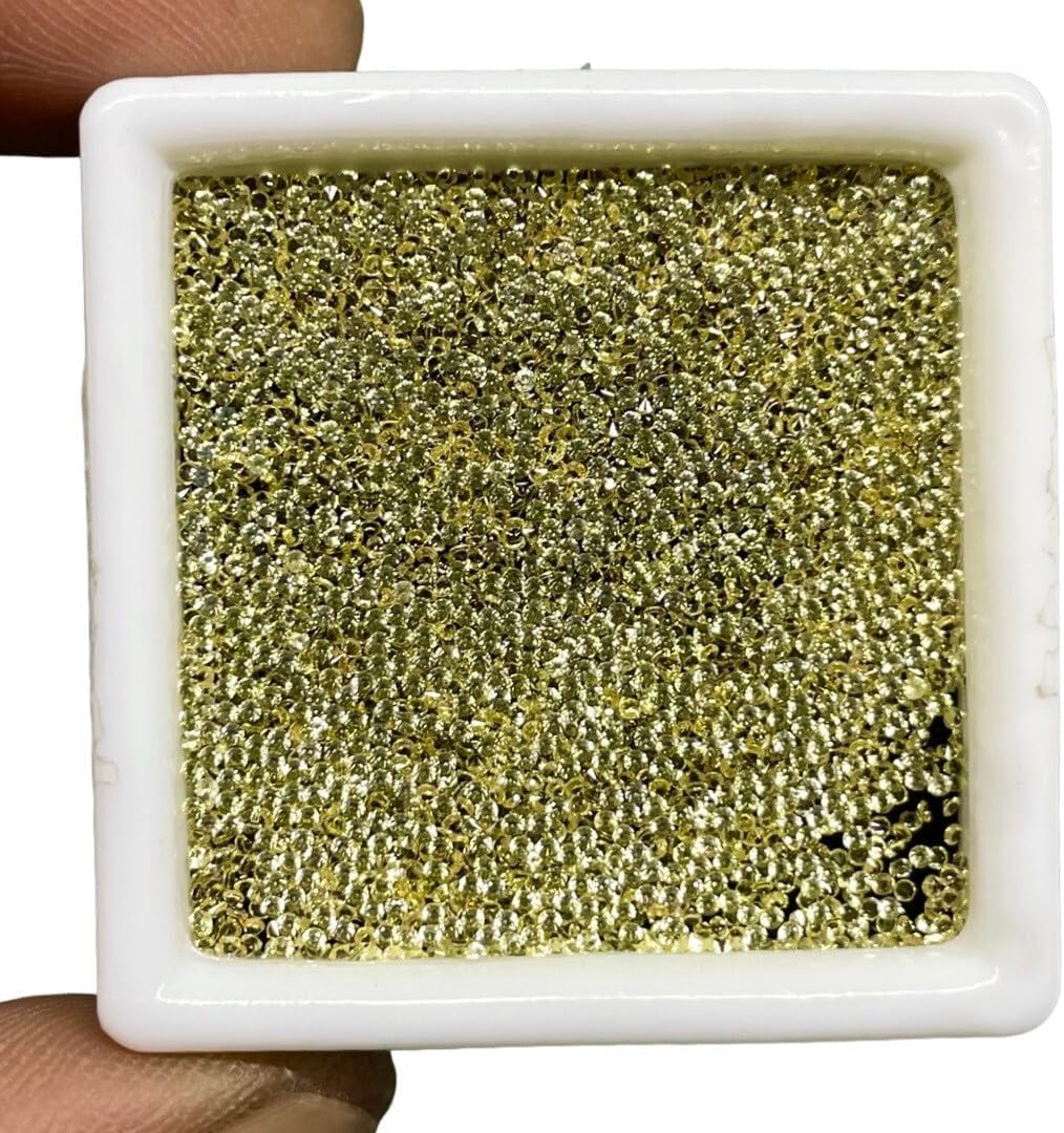 VVS 100 Pcs Natural Yellow Sapphire 1mm Round Diamond Cut Loose Gemstones Lot