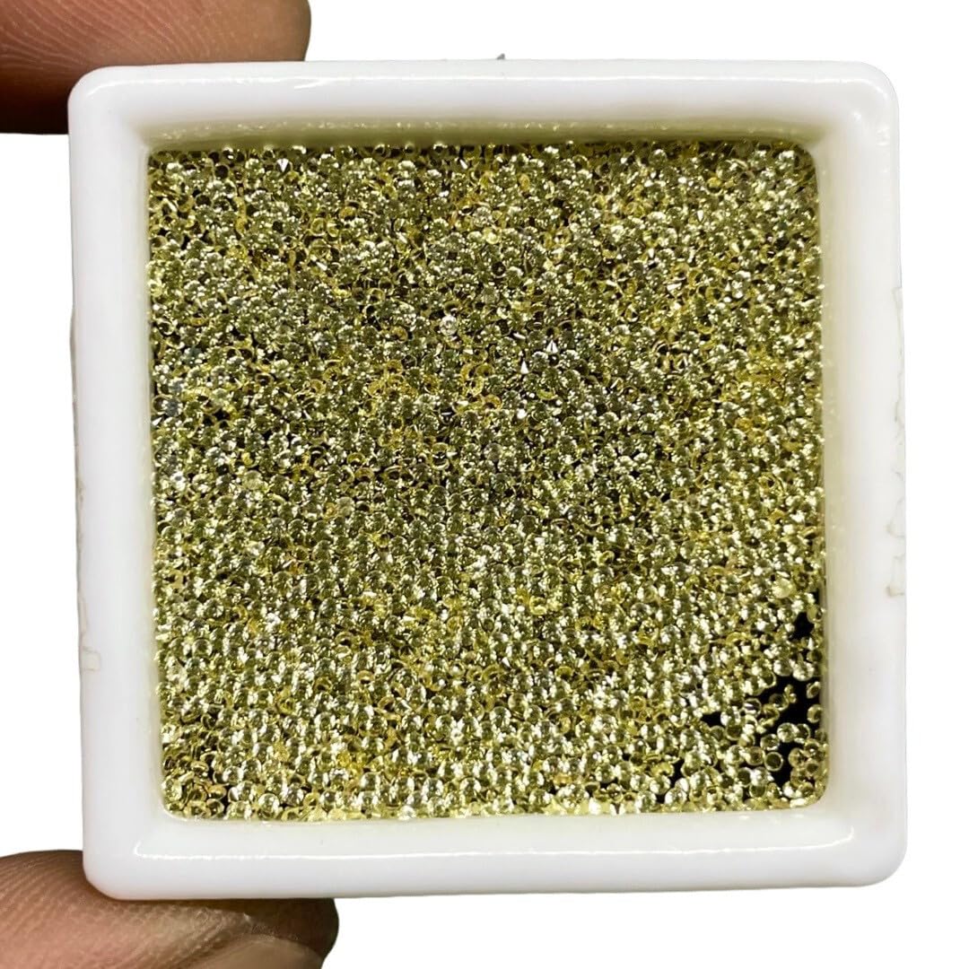 VVS 100 Pcs Natural Yellow Sapphire 1mm Round Diamond Cut Loose Gemstones Lot