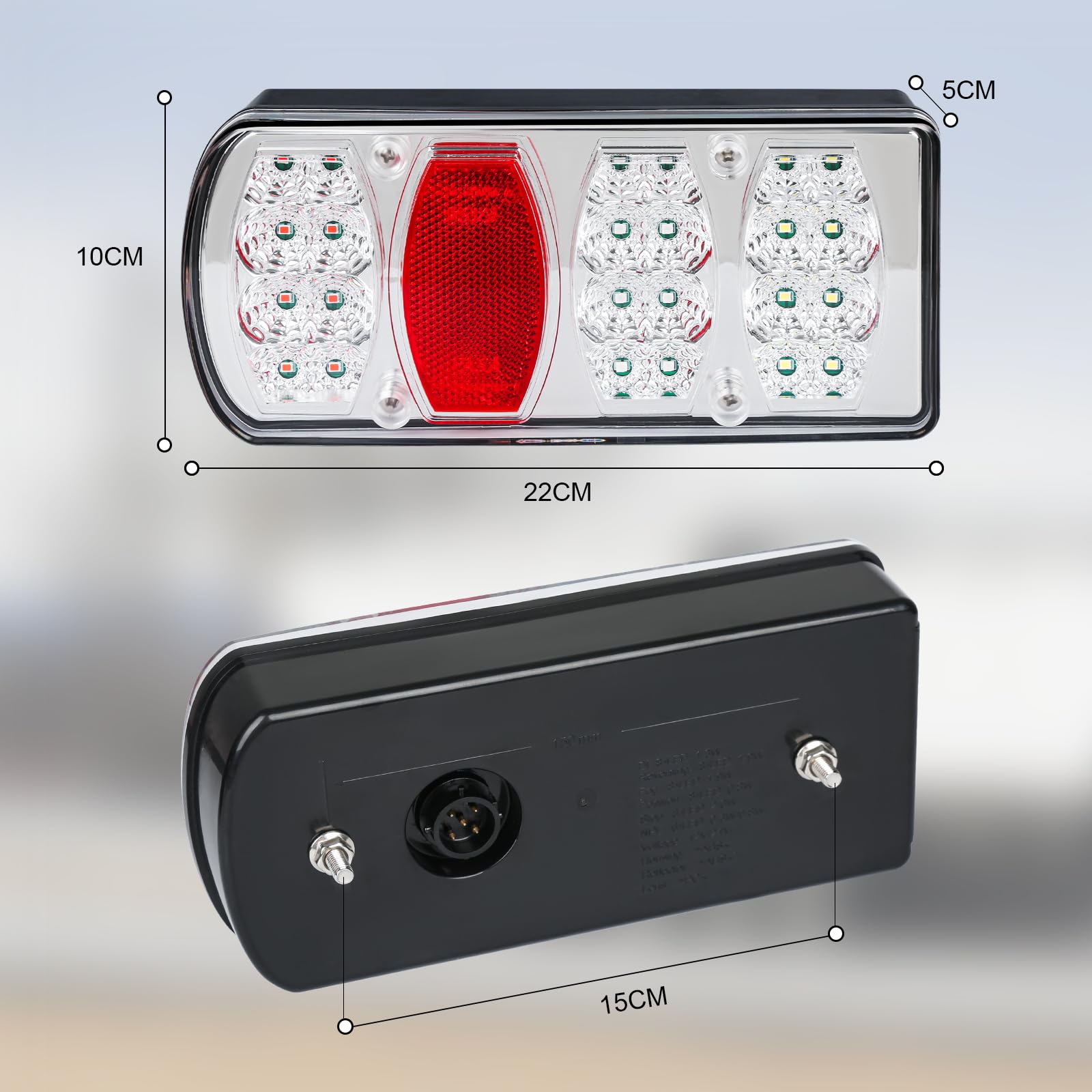 12/24V Trailer LED Anhänger Rückleuchten Kit mit 13 polig 5 m Kabel RV/LKW/PKW