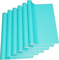 Vista 2 de Manteles individuales de papel, desechables, borde festoneado (100, verde azulado)