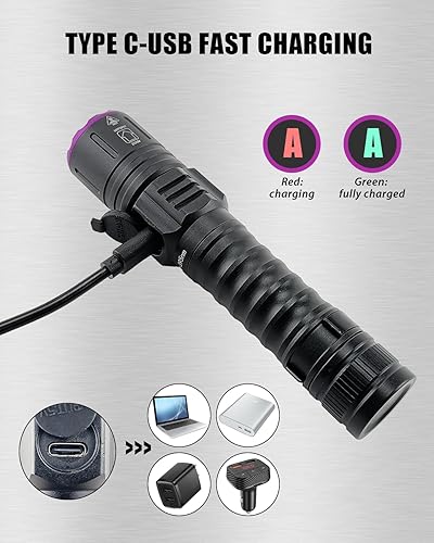 Miniatura 5 de Eagou Diary Linternas de luz negra ULTRAVIOLETA 395nm 5W Pet Orina Detector Luz Zoomable Ultravioleta Recargable Impermeable