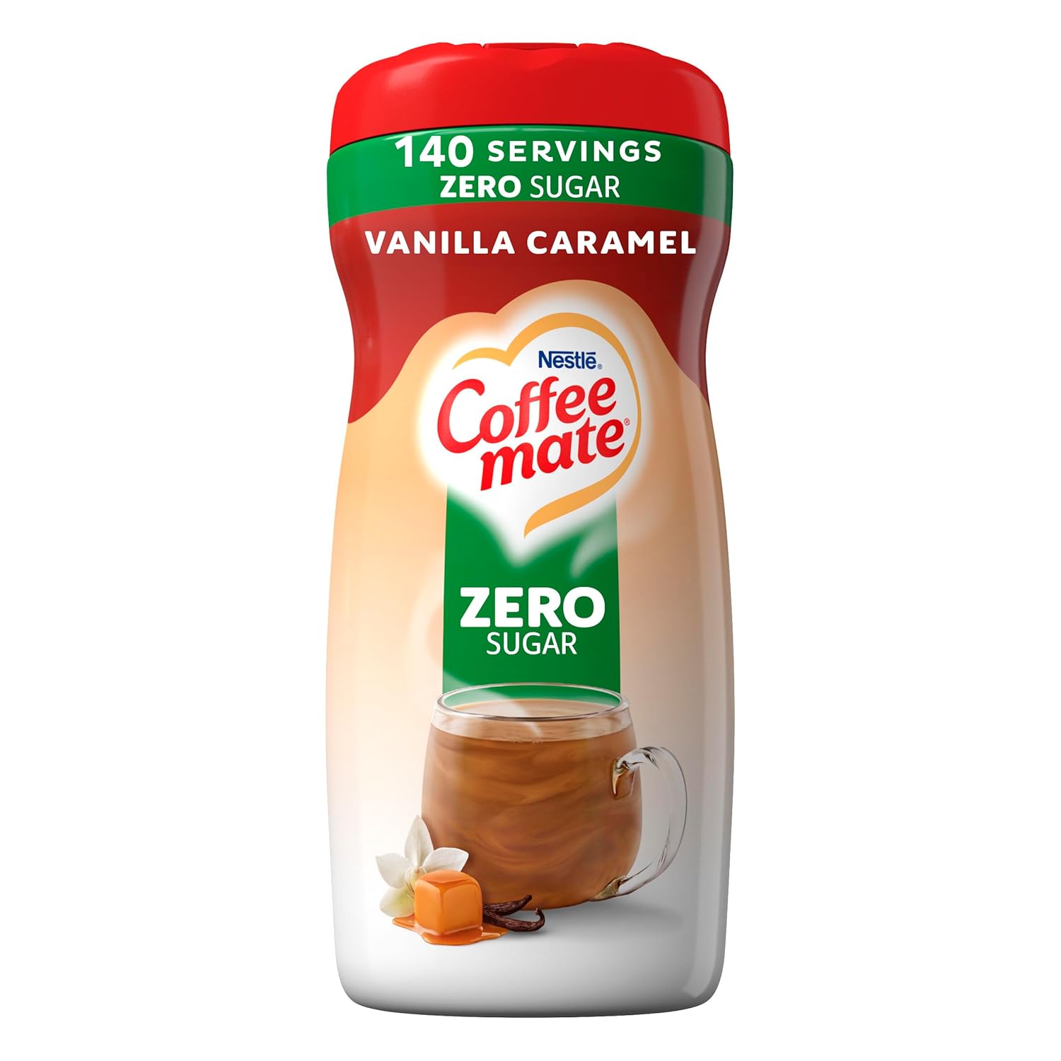 Coffee-mate Vanilla Caramel, Zero Sugar Powdered Coffee Creamer, 10.2 Ounce (Pack of 6)