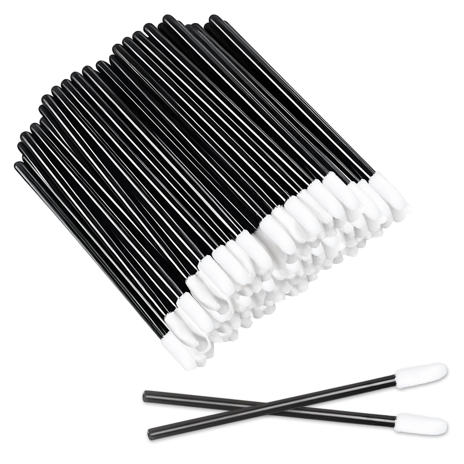 300 Pinceles Labiales, Aplicadores de Lápiz Labial Desechables, Herramienta de Belleza para Labios, Ojos y Maquillaje (Negro)