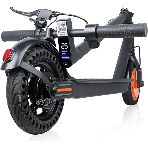 Electric Scooter for Adults, 8.5" Solid Tires, 350/500W Motor, 16/19MPH Max Speed & 12/21 Miles Range, Portable Foldable E-Scooter with Smart APP, Cruise Control, Dual-Brake System（Two Models）