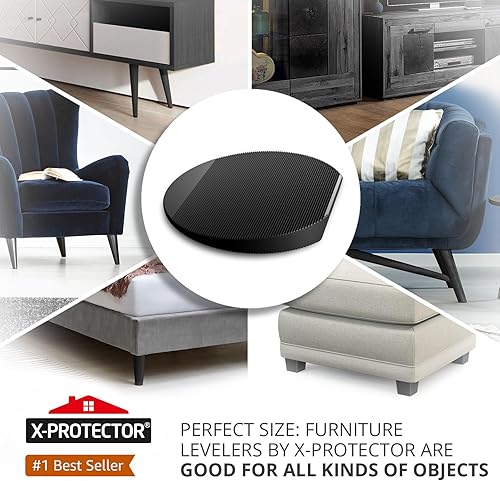 Miniatura 8 de X-Protector Niveladores de muebles  30 piezas de 2 pulgadas  Cuñas de goma marrón para nivelar  Pies de nivelación de muebles multiusos para evitar