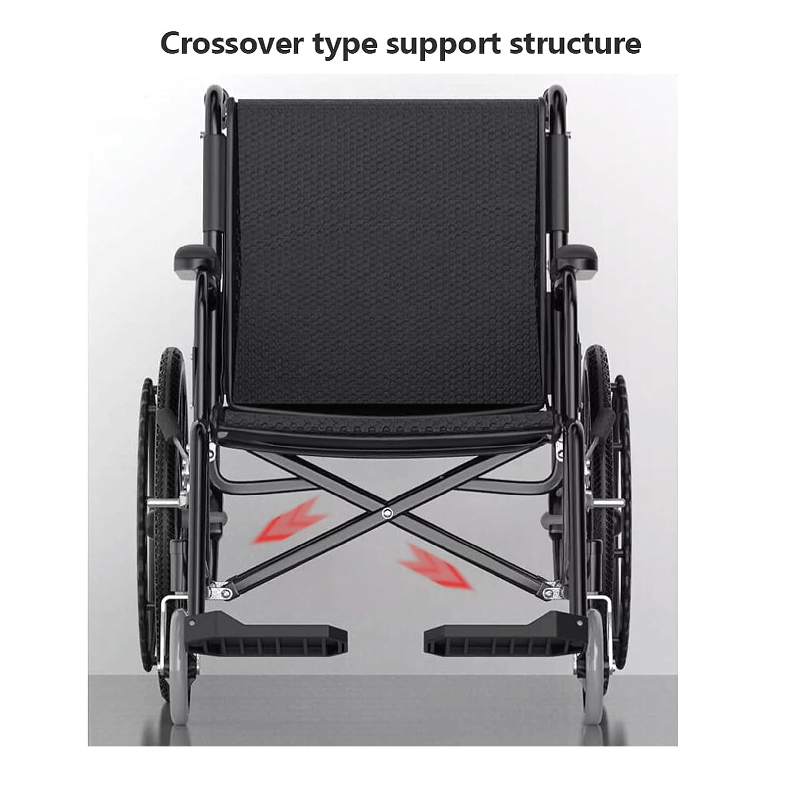 BKEKM Silla de Ruedas Sillas de Ruedas Plegables, sillas de Ruedas de Transporte de Acero al Carbono, Silla de Ruedas Manual Ligera con Frenos de Mano para Adultos, Ancianos, Carga de 220lb Cómodo