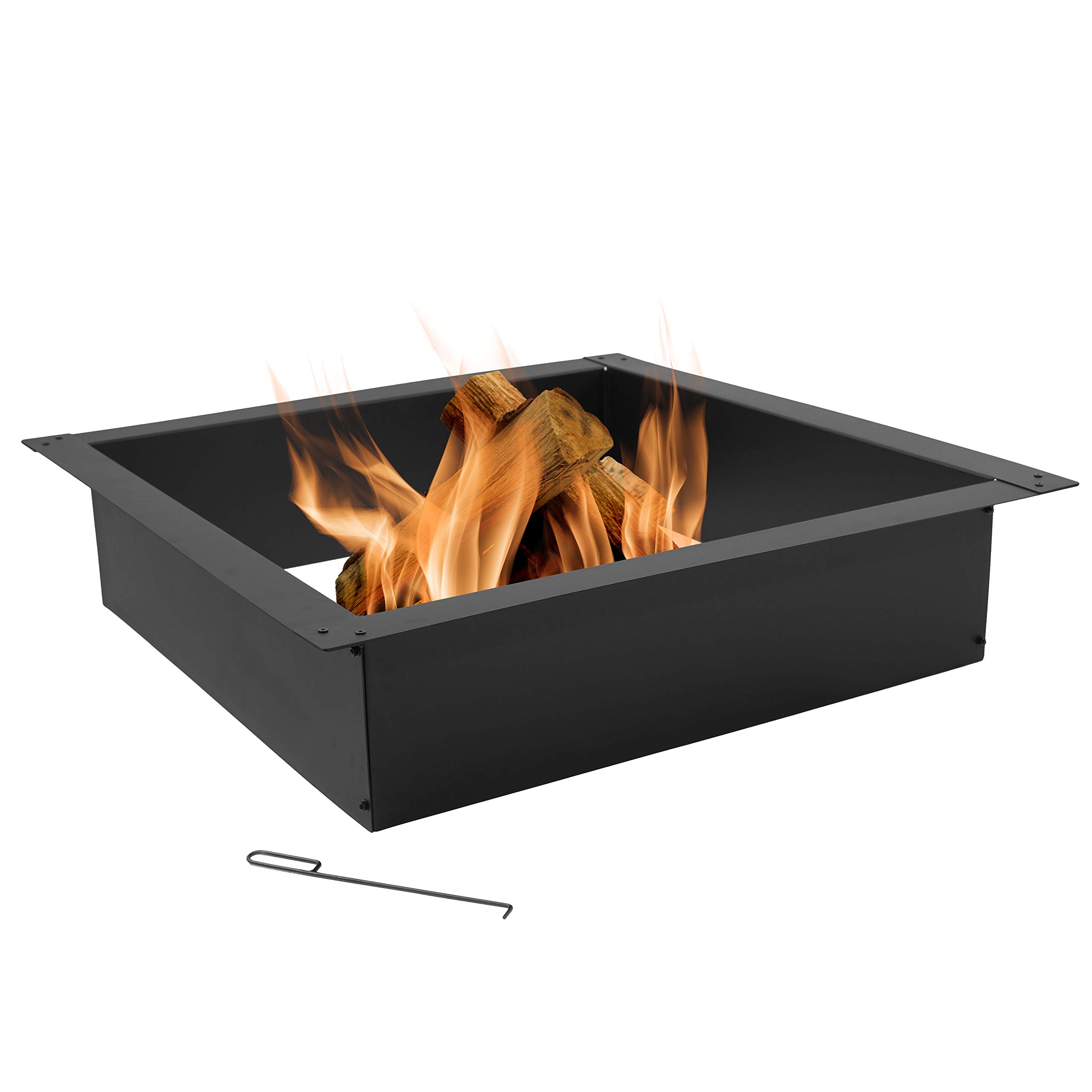 Buy Sunnydaze Fire Pit Ring Outdoor Large Square Insert DIY Firepit