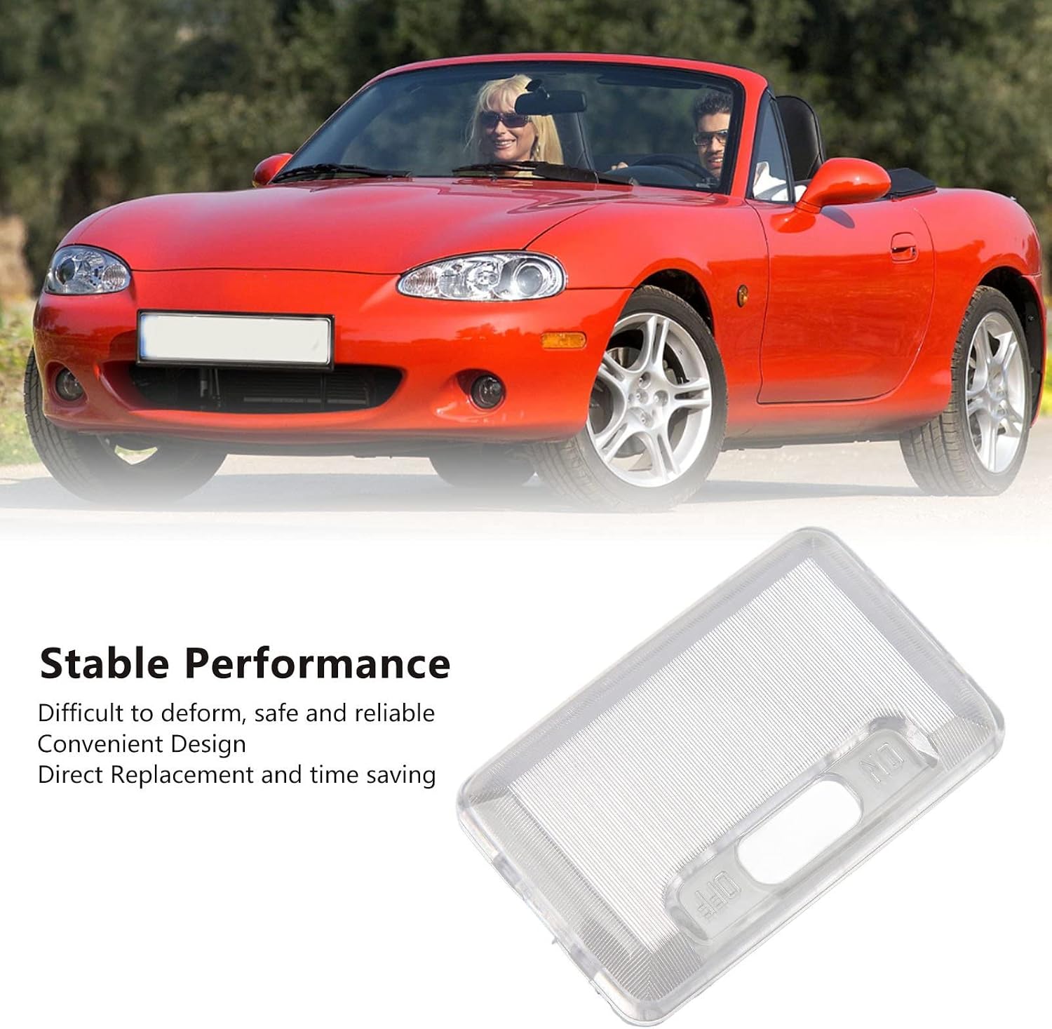 EVGATSAUTO Light Lens Cover for Mazda MX-5 Miata (1999–2023), MR951527 Dome Lens Cover, Interior Clear Overhead Roof Map Light Replacement for NA/NB/NC/NF Models