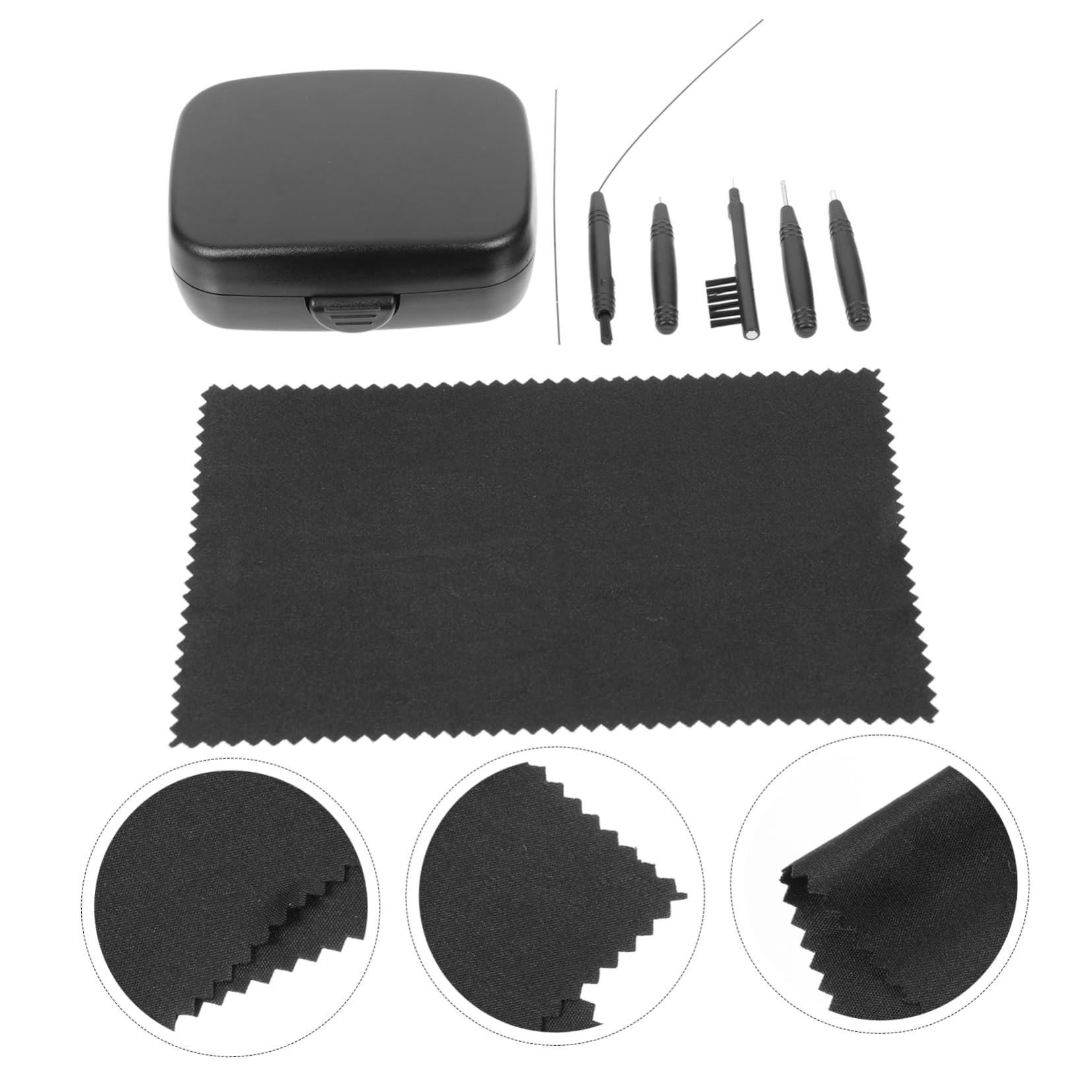 Beaupretty 4 Juegos Equipo De Limpieza Herramientas De Limpieza De Kit De Limpieza para Herramienta De Ayuda Auditiva Mini Cepillo De Limpieza Black De Polivinilo