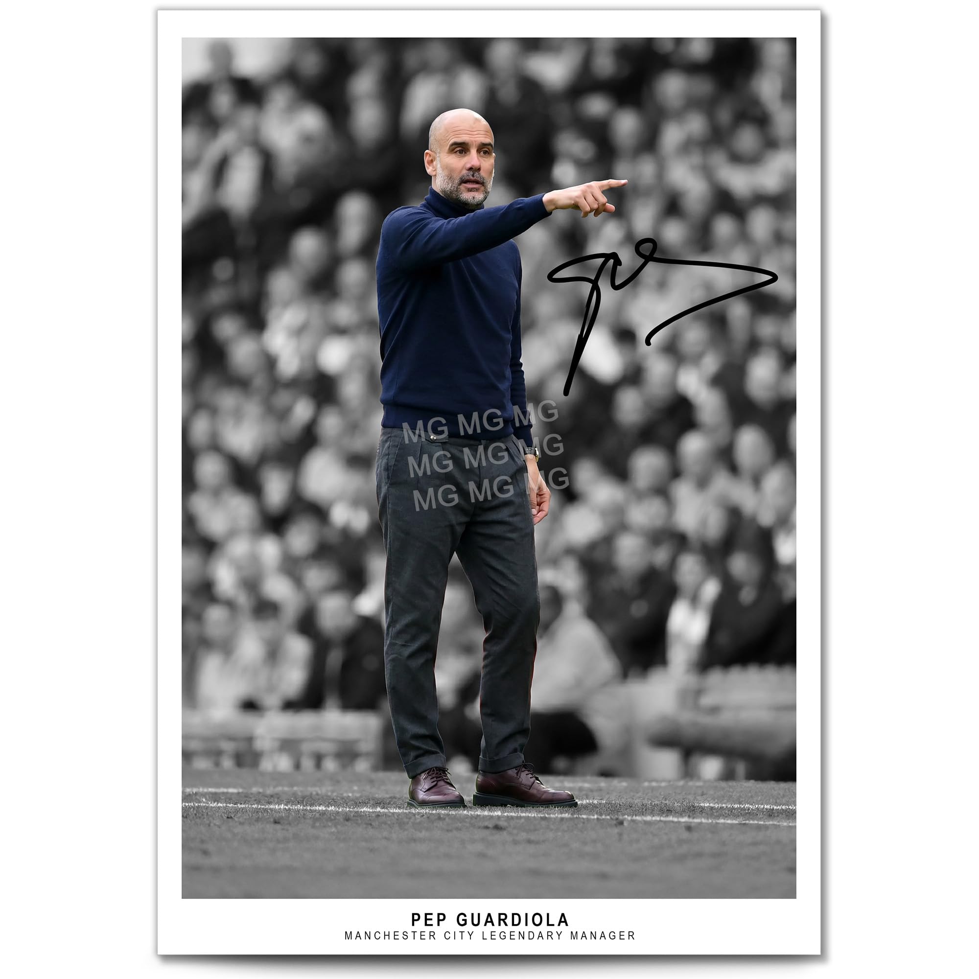 Mounted Gifts Trading Pep Guardiola Signed A4 Poster Photo Print Framed Autograph Gift Manager Manchester City Legend Treble Winner (A4 Poster Only)