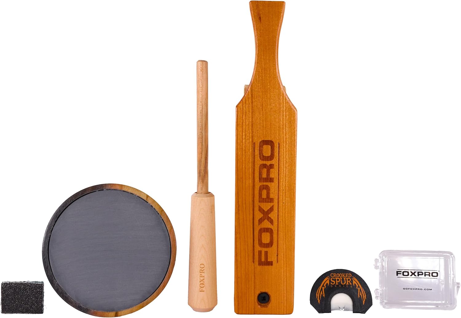 FOXPRO Turkey Call Combo Pack - Variety of Turkey Calls - Poplar Box Call - Slate Top Pot Call - V-Cut Diaphragm - Realistic Turkey Sounds - Durable, High Volume - Turkey Calling Essentials - USA Made