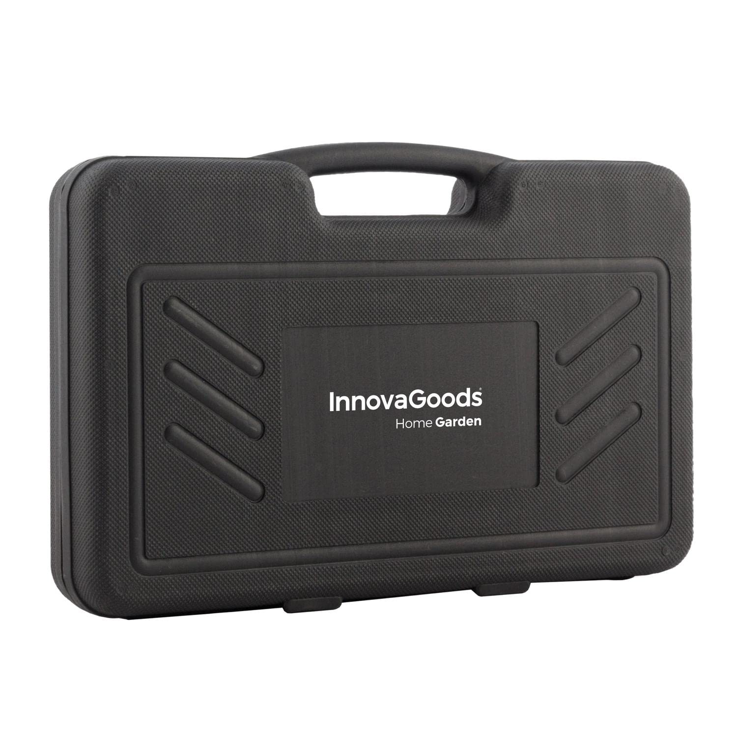 InnovaGoods - 18-Teiliges Grillkoffer Set, Modernes Design, Robust aus Edelstahl und Holz, Kompakt & Benutzerfreundlich, Schwarz/Orange, Einheitsgröße, Holz