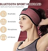 Vista 4 de LC-dolida Diadema Bluetooth, máscara para dormir con auriculares Bluetooth, diadema Bluetooth con altavoz fino, manos libres, las mejores ideas