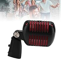 Vista 6 de Micrófono vocal clásico retro dinámico, micrófono cardioide profesional de rendimiento en vivo, micrófono antiguo de grabación vocal universal