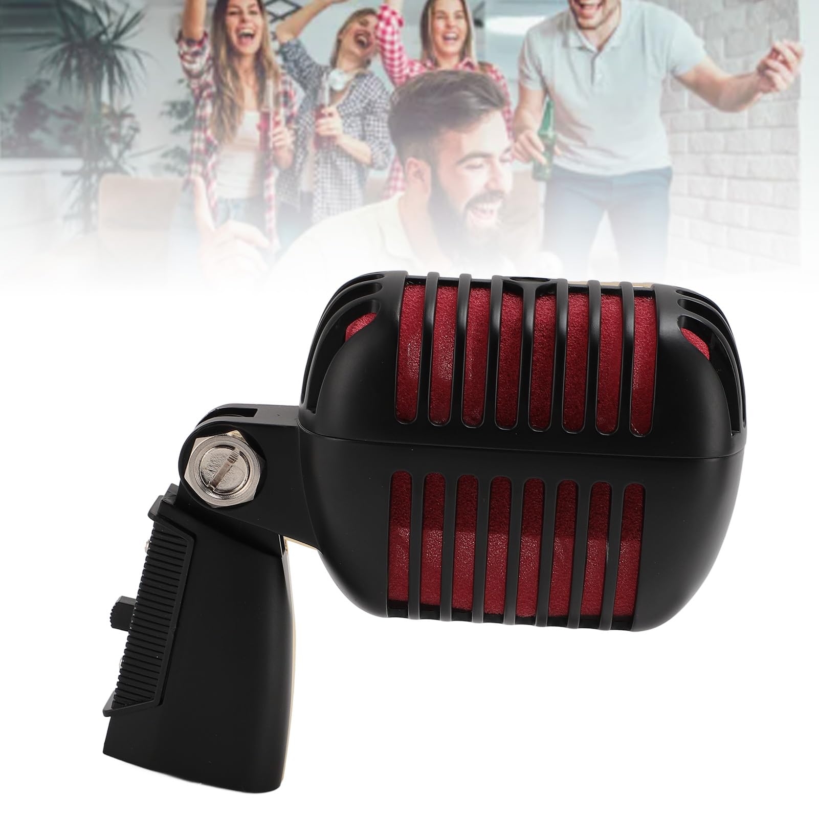 Zunate Micrófono Vintage Micrófono Vocal Dinámico Retro, Estante Giratorio Autotensor de Aleación de Zinc para Escenario KTV, Dinámico Cardioide Clásico para Grabación de Canto (Black)