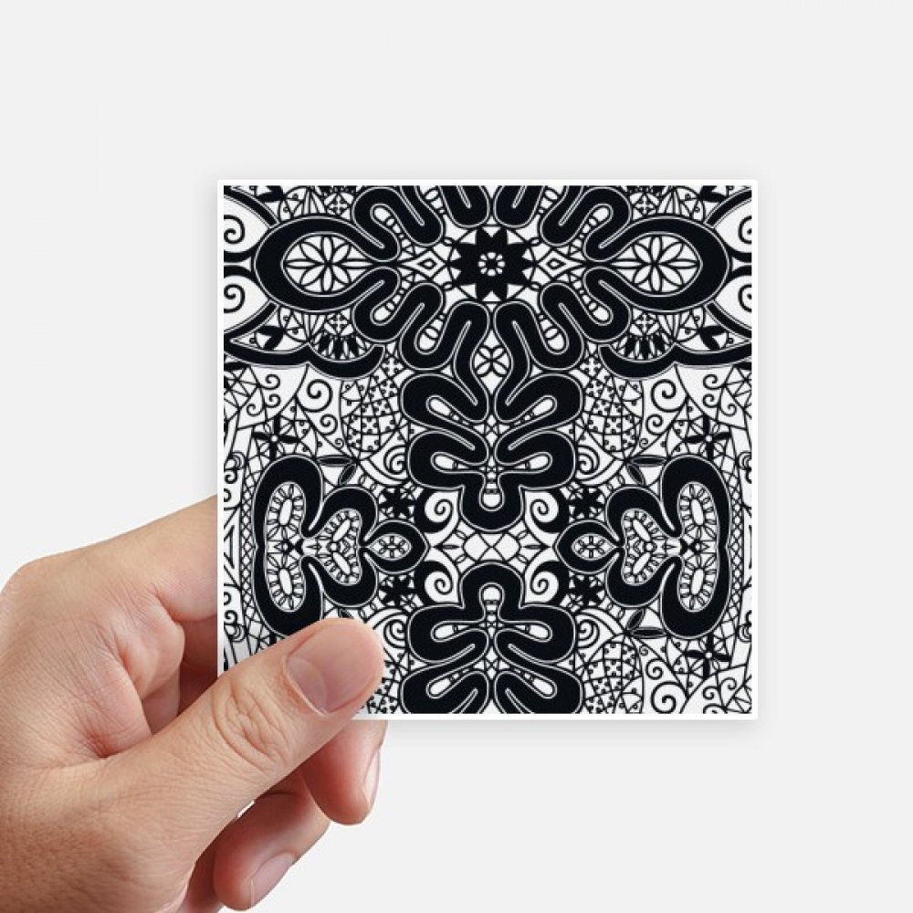 Autocollants rococo carré 10cm DIYthinker noir et blanc pour mur et PC