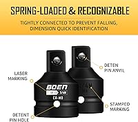 Vista 3 de BOEN Adaptador de enchufe de impacto de 1 "F a 3/4 "M, acero Cr-Mo, juego de adaptadores de enchufe para conversiones de controlador de impacto