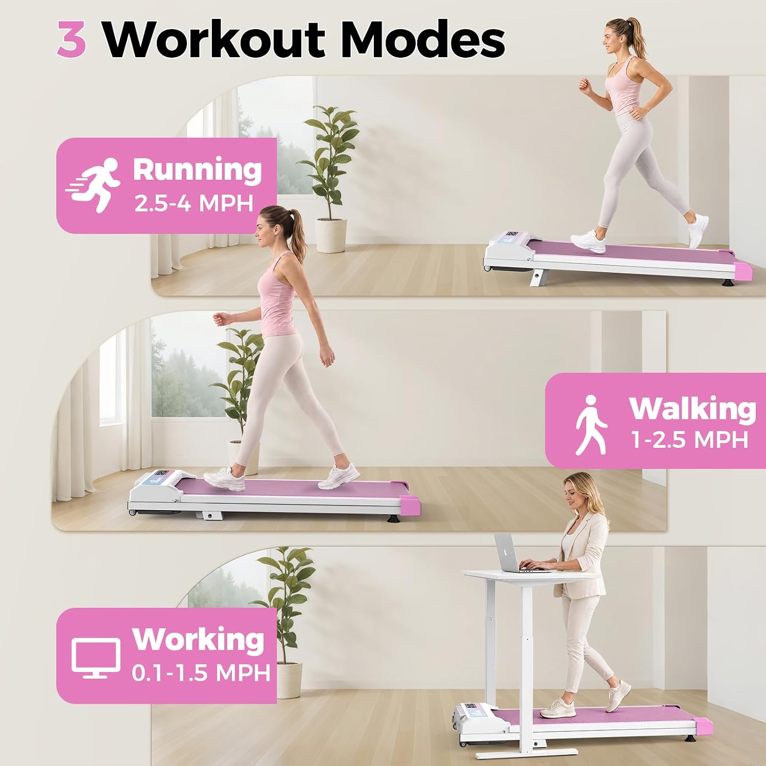 Walking Pad Treadmill for Home and Office — Under Desk Treadmill with 6% Manual Incline, Remote Control, LED Display, 2.5HP Quiet Motor, 310 lbs Capacity, Joint Protection image 3