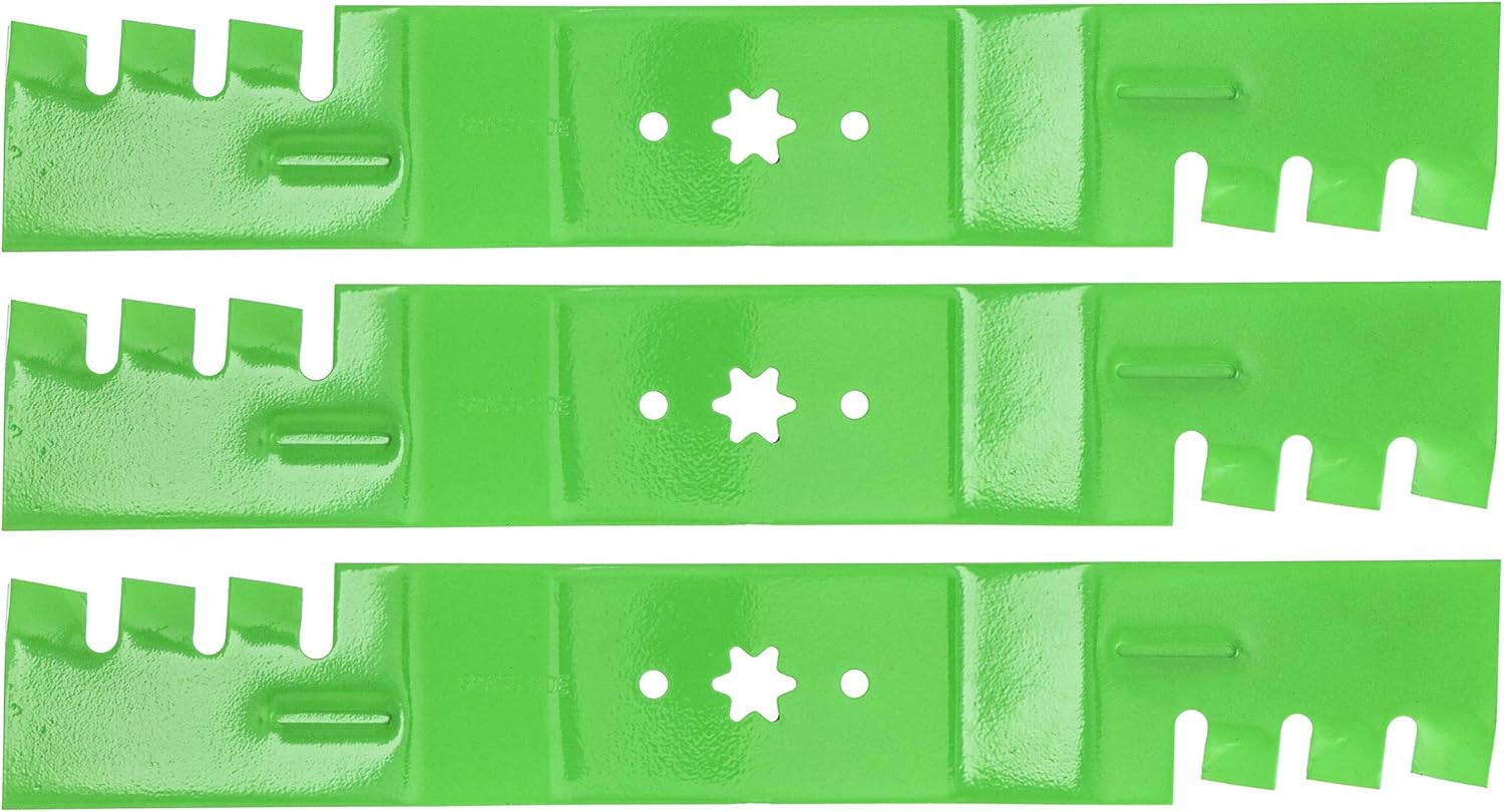 8TEN LawnRAZOR Mower Blade for MTD Cub Cadet RZT S54 54 Inch Deck 742-0677 942-0677 (Toothed) 3 Pack
