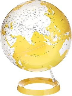 Waypoint Geographic Light & Color Globe, 12" Illuminated Designer Series, Elegant, Minimalist Decorative Globe for Home and Office Decor, Yellow