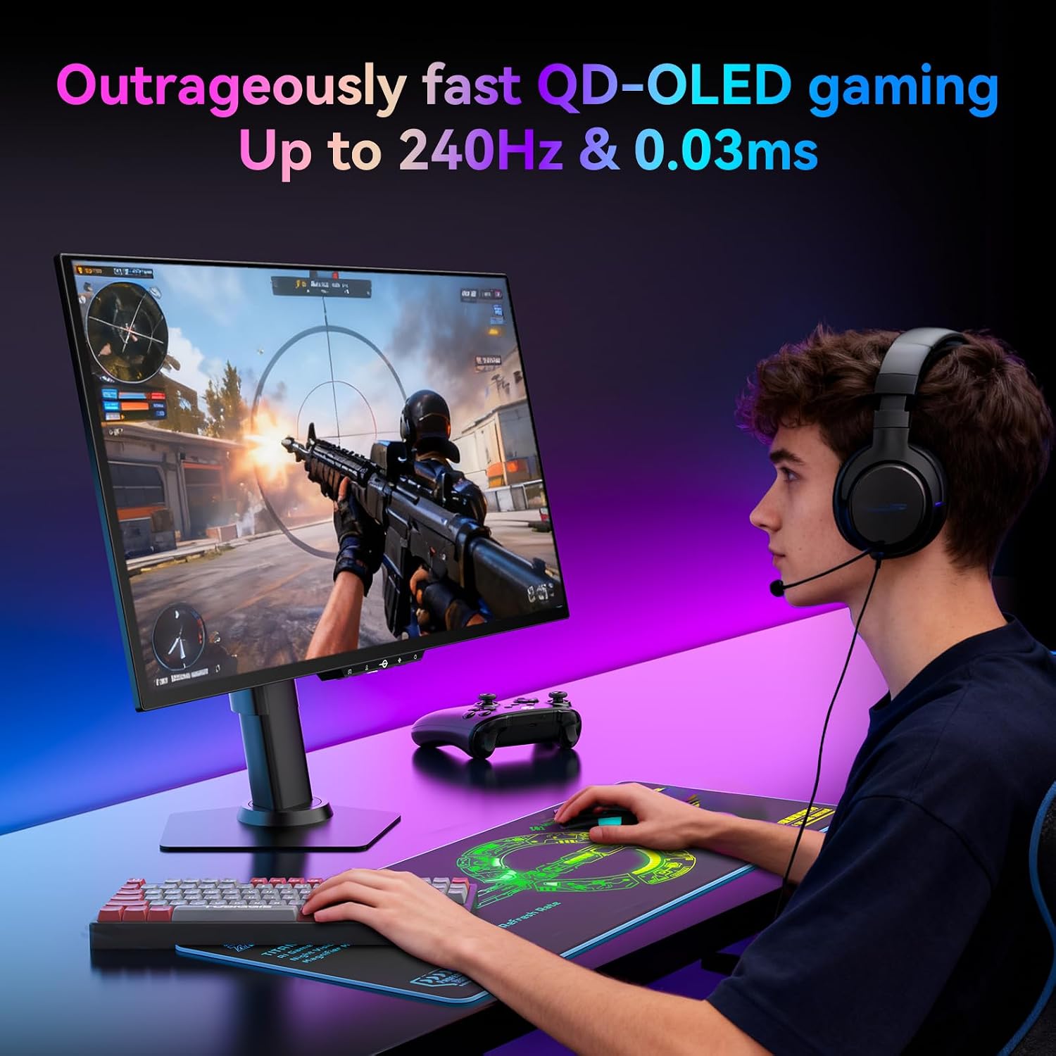 TITAN ARMY G2785S 27" Gaming Monitor, QHD QD‑OLED, 240Hz, 0.03ms GTG, HDR10, 99% DCI‑P3, ΔE<1 Factory Calibrated image 5