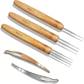 5 Pack Dread Crochet Hooks, 0.75mm Multi Heads Hair Loc Tool