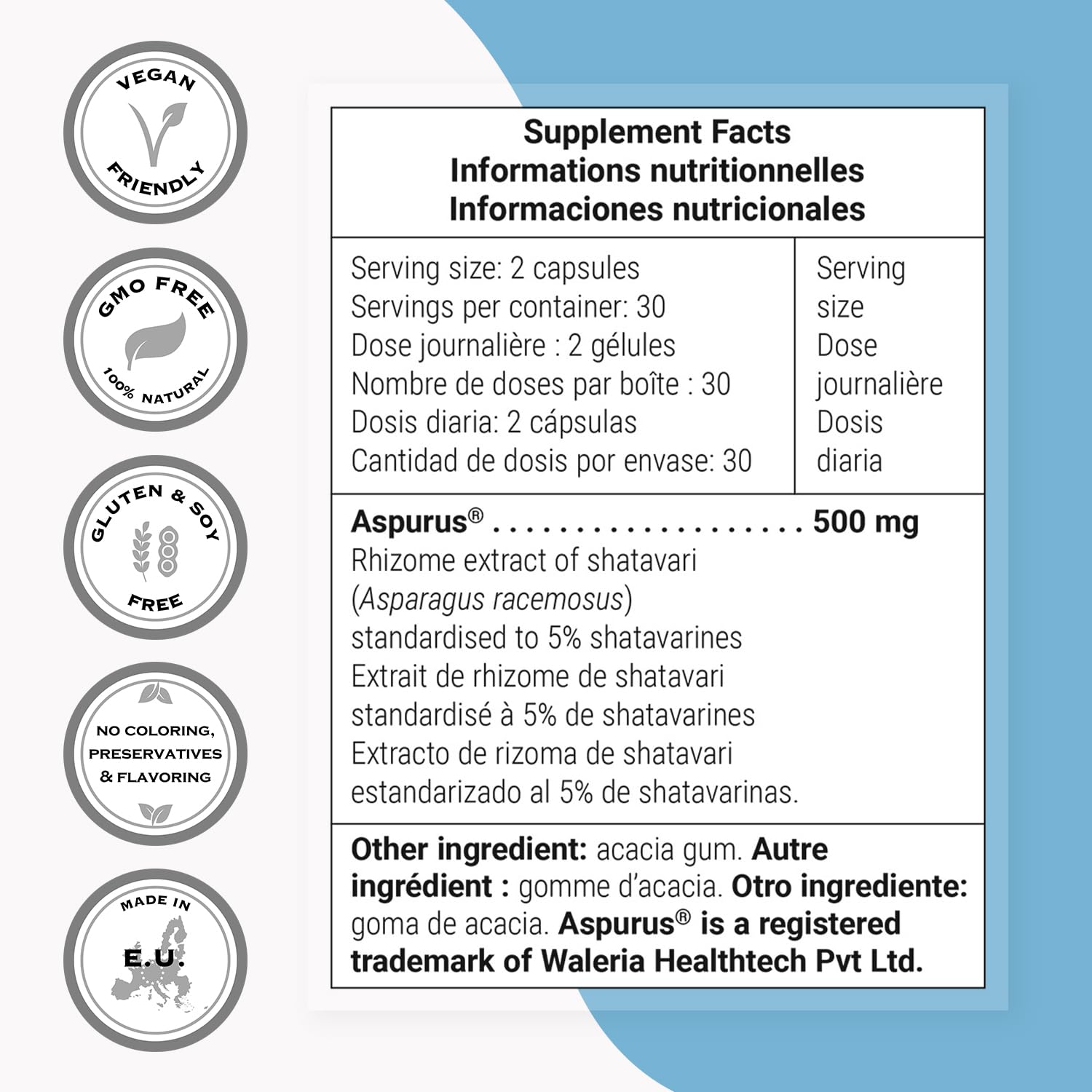 Super Shatavari - Soutien Naturel pour la Ménopause - Réduction des Bouffées de Chaleur, Sueurs Nocturnes, Fatigue et Changements d’Humeur - Etude clinique - 60 Gélules Végétales - SuperSmart