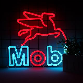 Petroleum neon sign Vintage Flying Horse Neon Sign – Retro Gas Station Style LED Wall Light for Garage, Bar, Man Cave, Bedroom, Retro Oil Company Inspired Neon Wall Decor (12.2"x14.8")