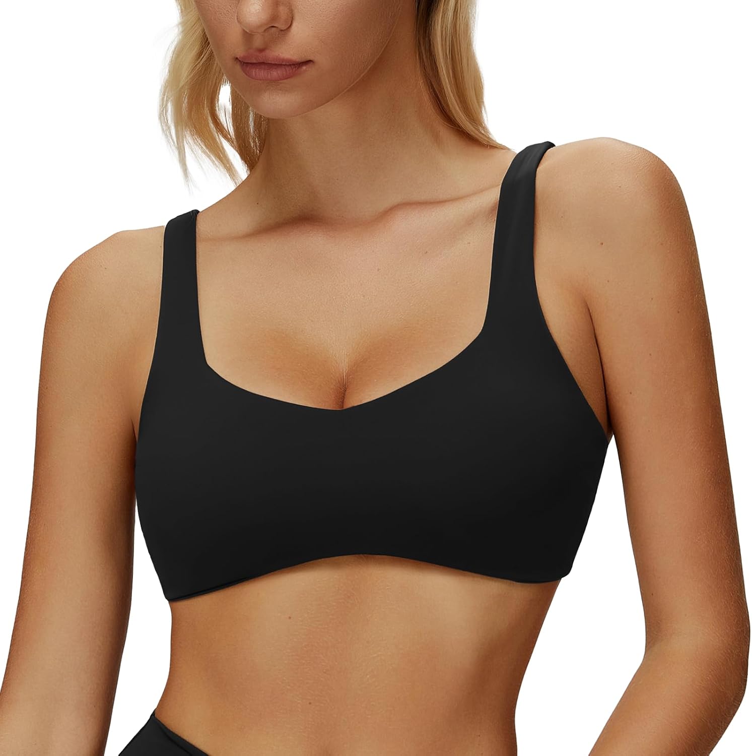 Sports Bra for Women Criss-Cross Back Padded Strappy Running Bra with Removable Cups Fitness Yoga Bar Workout Crop Top with