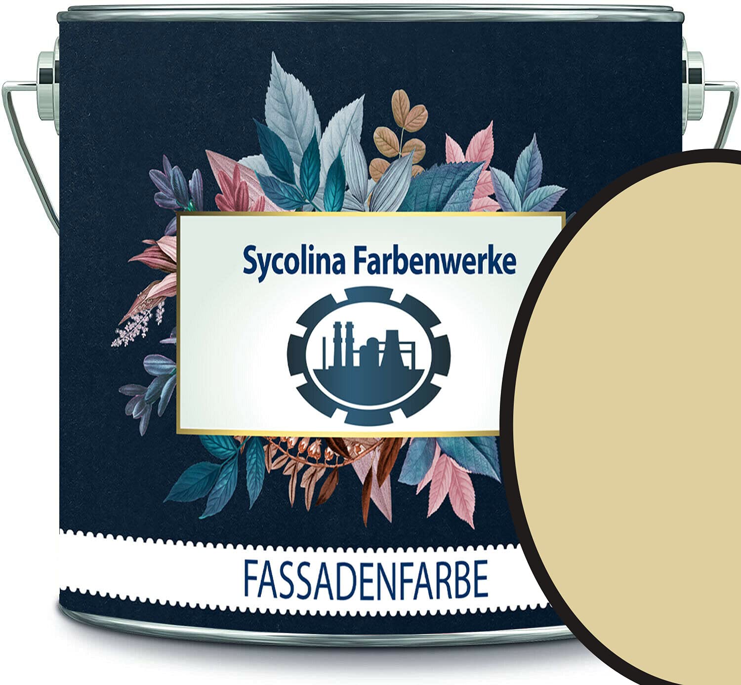 Farba fasadowa z efektem lotosu wysokiej jakości farba na bazie żywicy silikonowej kolor cokołu RAL 1000 – zielony beż // kolory Sycolina