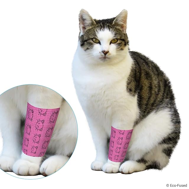 Foto 3 de 7 de Vendaje Autoadherible - Cinta para Heridas para Gatos - Paquete de 6 - Apoya los Músculos y las Articulaciones