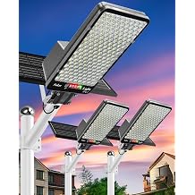 21000W Solar Street Lights Outdoor- Solar Lights Outdoor Waterproof IP67, Heavy Duty Parking Lot Light Commercial Dusk to Dawn with Remote Control for Outside Driveway 21000W3PACK
